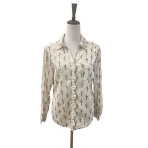 Cactus Print Button-Up Shirt